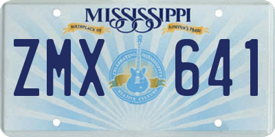 MS license plate ZMX641