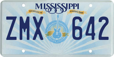 MS license plate ZMX642