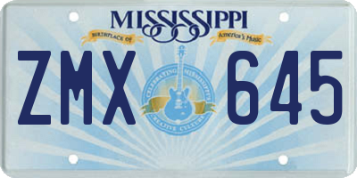 MS license plate ZMX645