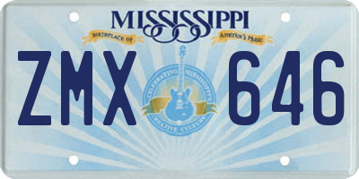 MS license plate ZMX646
