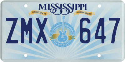 MS license plate ZMX647