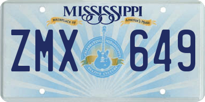 MS license plate ZMX649