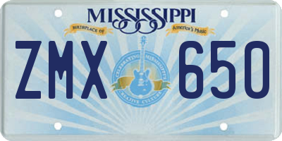 MS license plate ZMX650