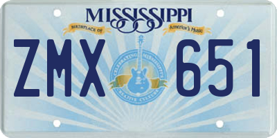 MS license plate ZMX651