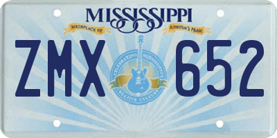 MS license plate ZMX652