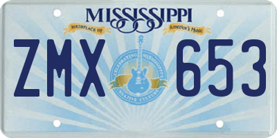 MS license plate ZMX653