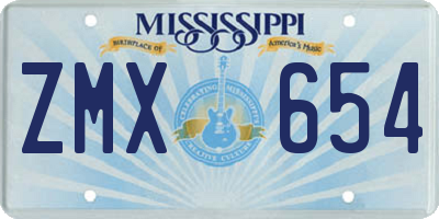 MS license plate ZMX654