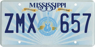 MS license plate ZMX657