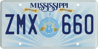 MS license plate ZMX660