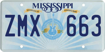 MS license plate ZMX663
