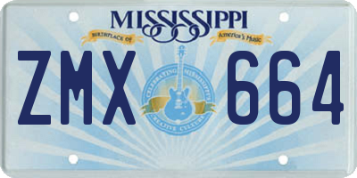 MS license plate ZMX664