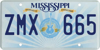 MS license plate ZMX665