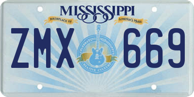 MS license plate ZMX669