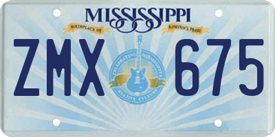MS license plate ZMX675