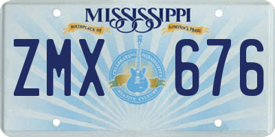 MS license plate ZMX676
