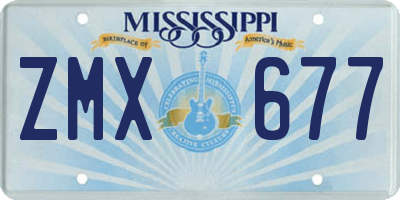 MS license plate ZMX677