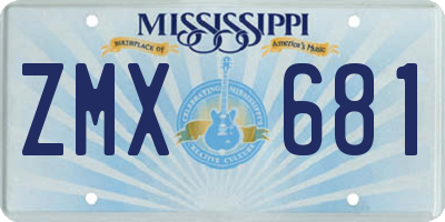 MS license plate ZMX681