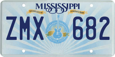 MS license plate ZMX682
