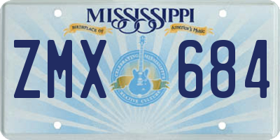 MS license plate ZMX684