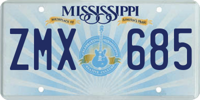 MS license plate ZMX685