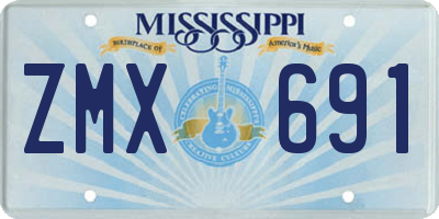 MS license plate ZMX691