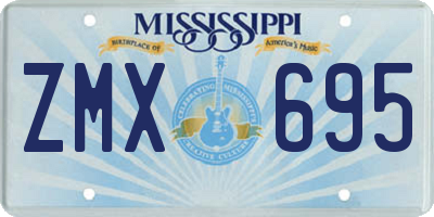 MS license plate ZMX695
