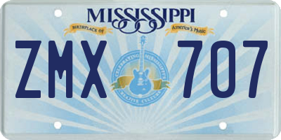 MS license plate ZMX707