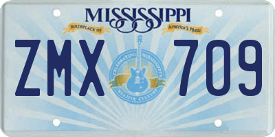 MS license plate ZMX709