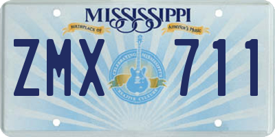 MS license plate ZMX711