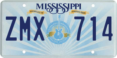 MS license plate ZMX714