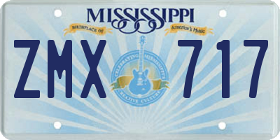 MS license plate ZMX717