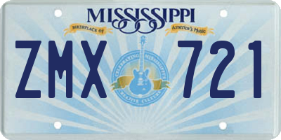 MS license plate ZMX721