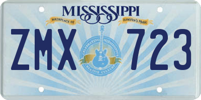 MS license plate ZMX723
