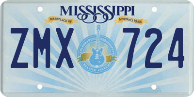 MS license plate ZMX724