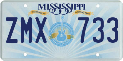 MS license plate ZMX733