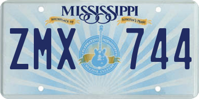 MS license plate ZMX744