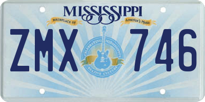 MS license plate ZMX746