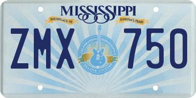 MS license plate ZMX750