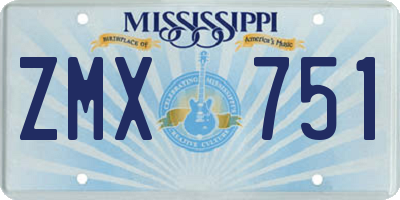MS license plate ZMX751