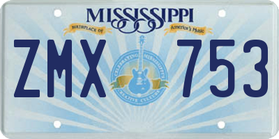 MS license plate ZMX753