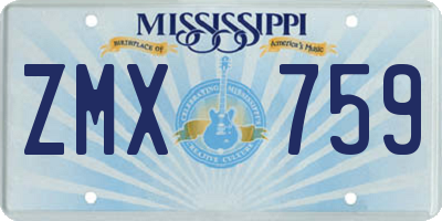 MS license plate ZMX759