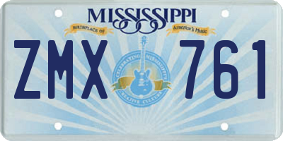 MS license plate ZMX761