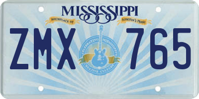 MS license plate ZMX765