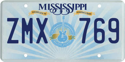 MS license plate ZMX769