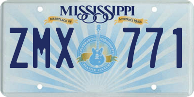 MS license plate ZMX771