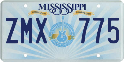 MS license plate ZMX775