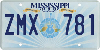MS license plate ZMX781