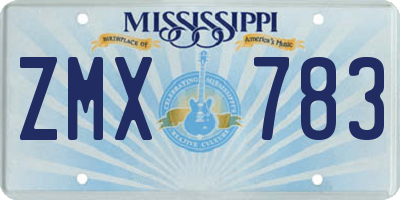 MS license plate ZMX783