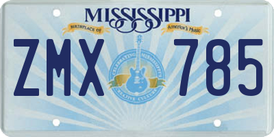 MS license plate ZMX785