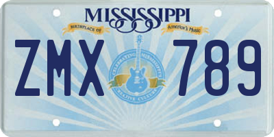 MS license plate ZMX789
